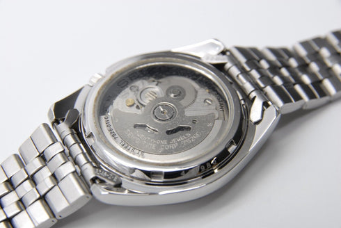 【 N MINT+ 】 Seiko 5 7S26-01V0 Day/Date Silver Dial 21 Jewels AT Watch from JAPAN